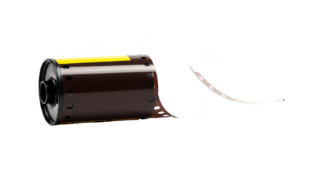 Isolated Vintage Film Roll Photography Medium on Transparent Backdrop