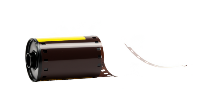 Isolated Vintage Film Roll Photography Medium on Transparent Backdrop