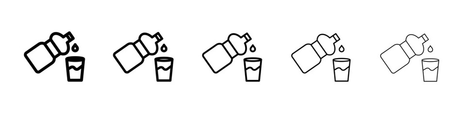 Drinking enough water icon simple illustration logo art