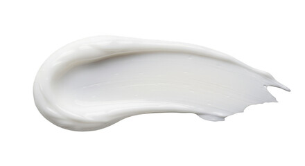Fototapeta premium Isolated White Cream Smear Stroke Beauty Skincare on Transparent Background