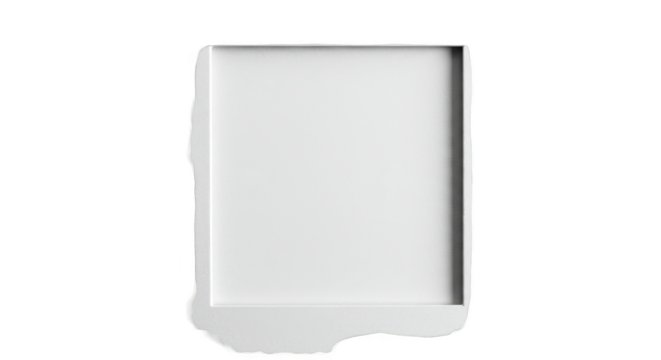 Isolated White Square Frame Border Texture Empty Template PNG