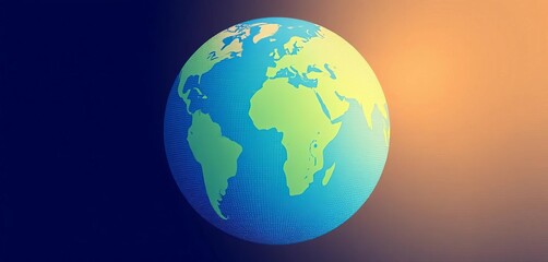 Rounded globe with continents, halftone texture, flat style vector illustration for travel or business ,  artwork,  halftone