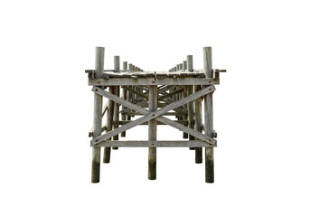 Isolated Wooden Pier Structure with Transparent Background Photo