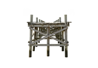 Isolated Wooden Pier Structure with Transparent Background Photo