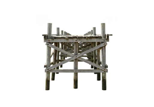 Isolated Wooden Pier Structure with Transparent Background Photo