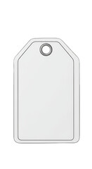 Isolated Transparent White Tag Label Shape Object with Black Border