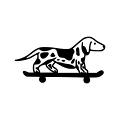 funny dog playing skateboard