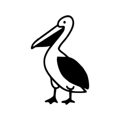 simple pelican bird vector art