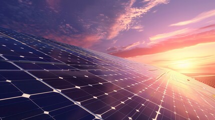 Solar Panel Array Technology Background: High-Resolution 3D Render of Photovoltaic Systems with Realistic Solar Panel Arrays – Ideal for Renewable Energy Projects, Green Technology Visuals, Sustainabl