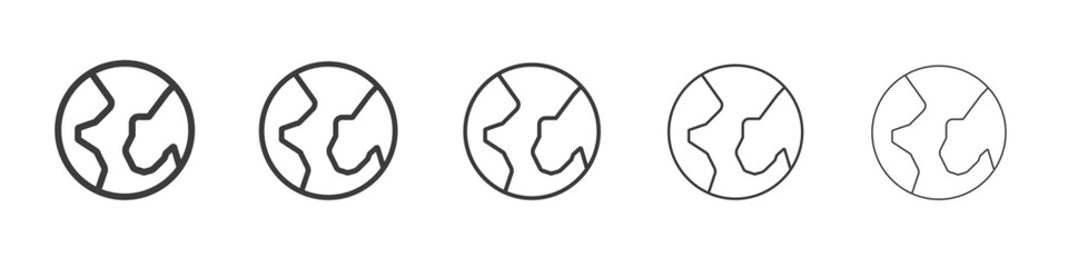 Earth icon simple illustration logo art