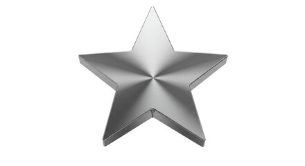 Obraz premium Metallic Star Transparent Background Silver Award Shiny 3D Illustration