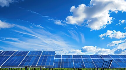 Solar Panel Array Technology Background: High-Resolution 3D Render of Photovoltaic Systems with Realistic Solar Panel Arrays – Ideal for Renewable Energy Projects, Green Technology Visuals, Sustainabl