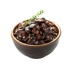 Obraz premium Delicious Mushroom and Barley Stew in a Rustic Bowl