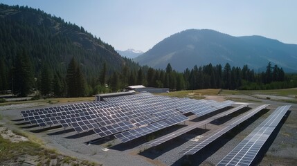 Solar Panel Array Technology Background: High-Resolution 3D Render of Photovoltaic Systems with Realistic Solar Panel Arrays – Ideal for Renewable Energy Projects, Green Technology Visuals, Sustainabl