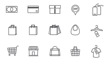 Shopping icons vector. editable