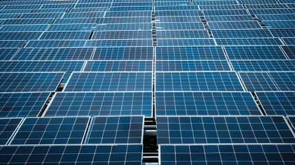 Solar Panel Array Technology Background: High-Resolution 3D Render of Photovoltaic Systems with Realistic Solar Panel Arrays – Ideal for Renewable Energy Projects, Green Technology Visuals, Sustainabl