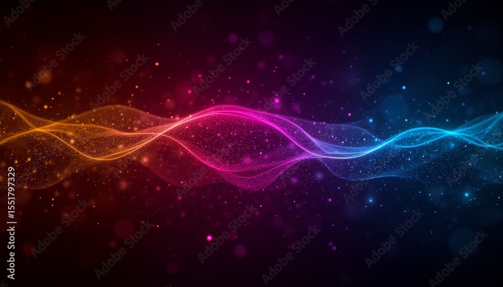 Poster abstract background with glowing lines and particles, a futuristic dynamic design for modern visual 