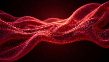 Obraz premium Mesmerizing red liquid wave, abstract fluid art in motion, dynamic flow and smooth curves, creating a stunning visual spectacle