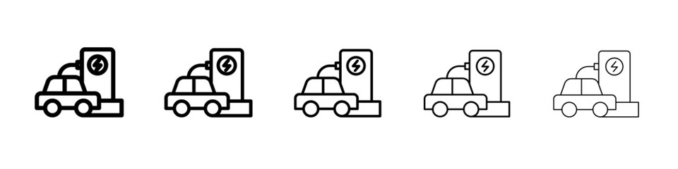 Electric Car Charging icon simple illustration logo art