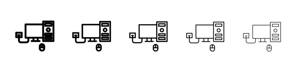 Electric Computer icon simple illustration logo art