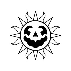 Halloween sun illustration