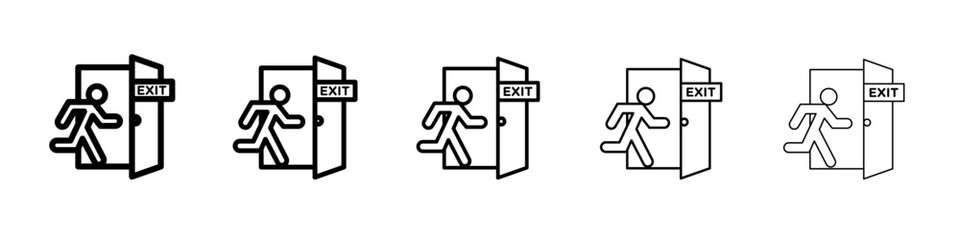 Emergency exit icon simple illustration logo art
