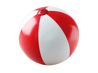 Red and white beach ball isolated on transparent background