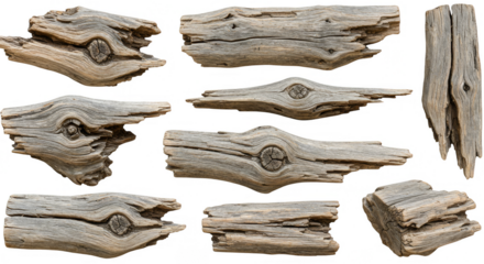 Isolated Wood Plank Textures for Backgrounds and Design Elements