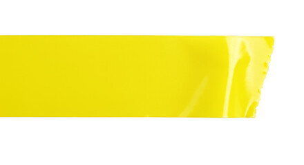 Obraz premium Isolated Yellow Adhesive Tape Strip Masking Painter Duct Piece Scrap