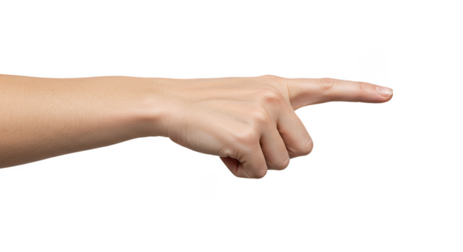 Pointing Finger Gesture Hand Isolated Guide Direction Transparent PNG