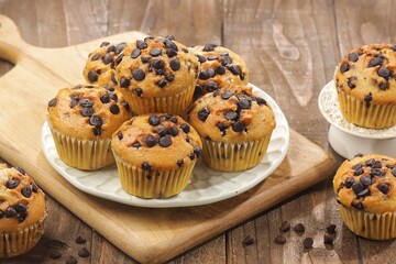 Chocochip Vanilla Muffins are muffins with the aroma and taste of vanilla with topping chocochip