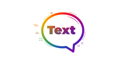 Rainbow Text Speech Bubble Abstract Illustration on Transparent Backdrop