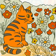 cat and flowers Looks for partner
