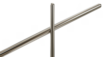 Metal Rods Cross Shiny Metallic Steel Diagonal Isolated Background