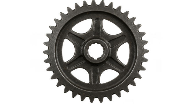 Metallic Gear Wheel Cogwheel Machinery Isolated Illustration