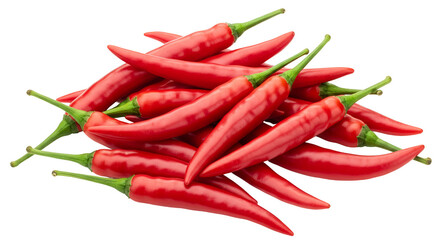 Pile of Hot Red Chili Peppers Food Vegetable Spice Transparent