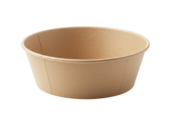 Realistic Empty Brown Paper Bowl Food Container with Transparent Background