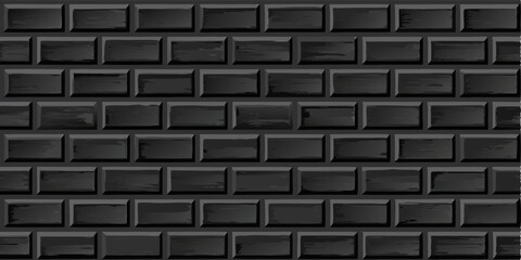 Sleek black brick texture offering depth and a dramatic aesthetic.