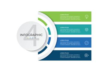 Obraz na płótnie Canvas Vector infographic design template with 4 options or steps