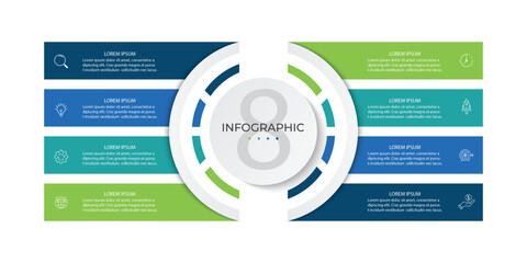 Vector infographic design template with 8 options or steps