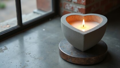 burning candle in the window