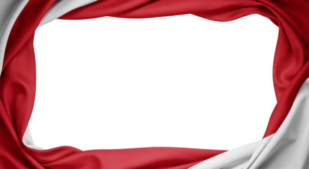 Red White Silk Fabric Border Frame Transparent Background