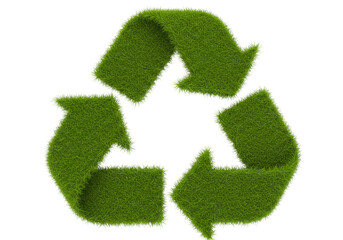 Recycle Symbol Illustration Green Grass Texture Transparent Background