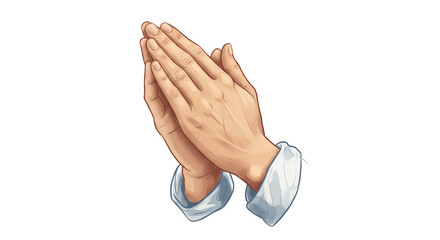 Praying Hands Illustration with Hope Faith Spiritual Worship Vector