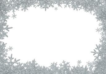 Silver Glitter Border Frame with Sparkle and Shiny Transparent Background