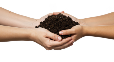 Soil Hands Holding Earth Ground Farming Organic Transparent Background