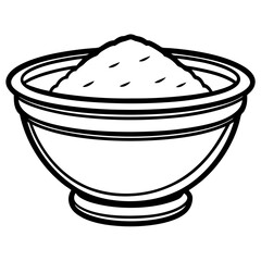 Color Powder Bowl line art vector
