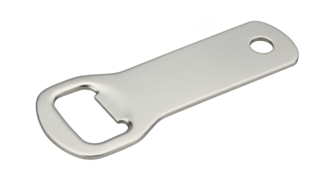 Silver Metal Bottle Opener Tool Isolated Background Transparent PNG