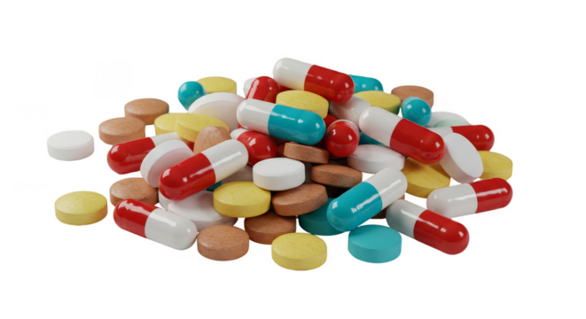 Realistic Image Of Pharmaceutical Medicines Capsule And Pills Isolated