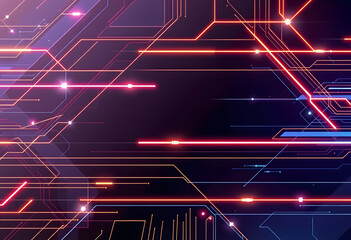 未来的ラインを使ったテック系ネオンと光の背景